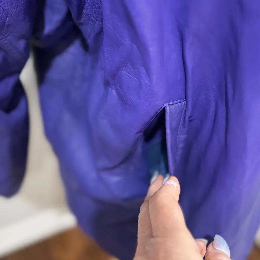 Bagatelle VINTAGE Purple Leather Jacket - Image 9