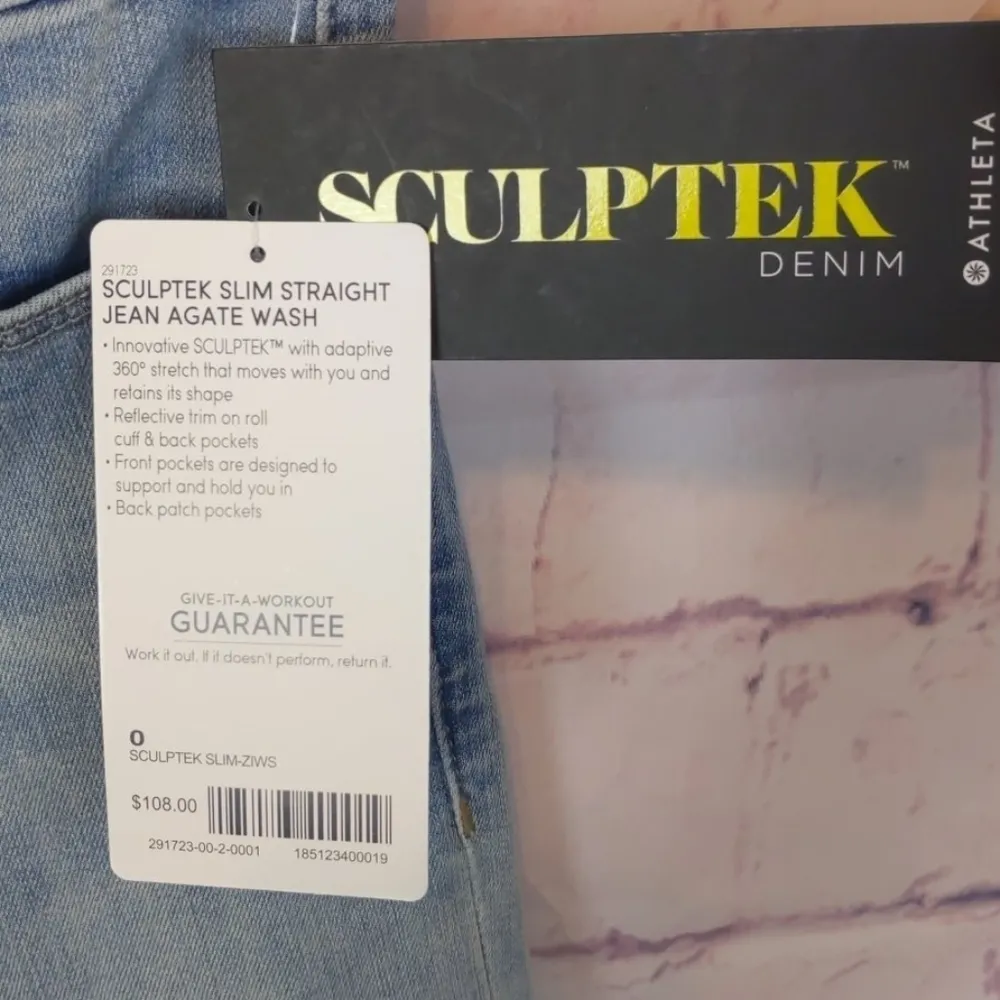 Athleta sculptek slim straight jeans size 0 - Image 4