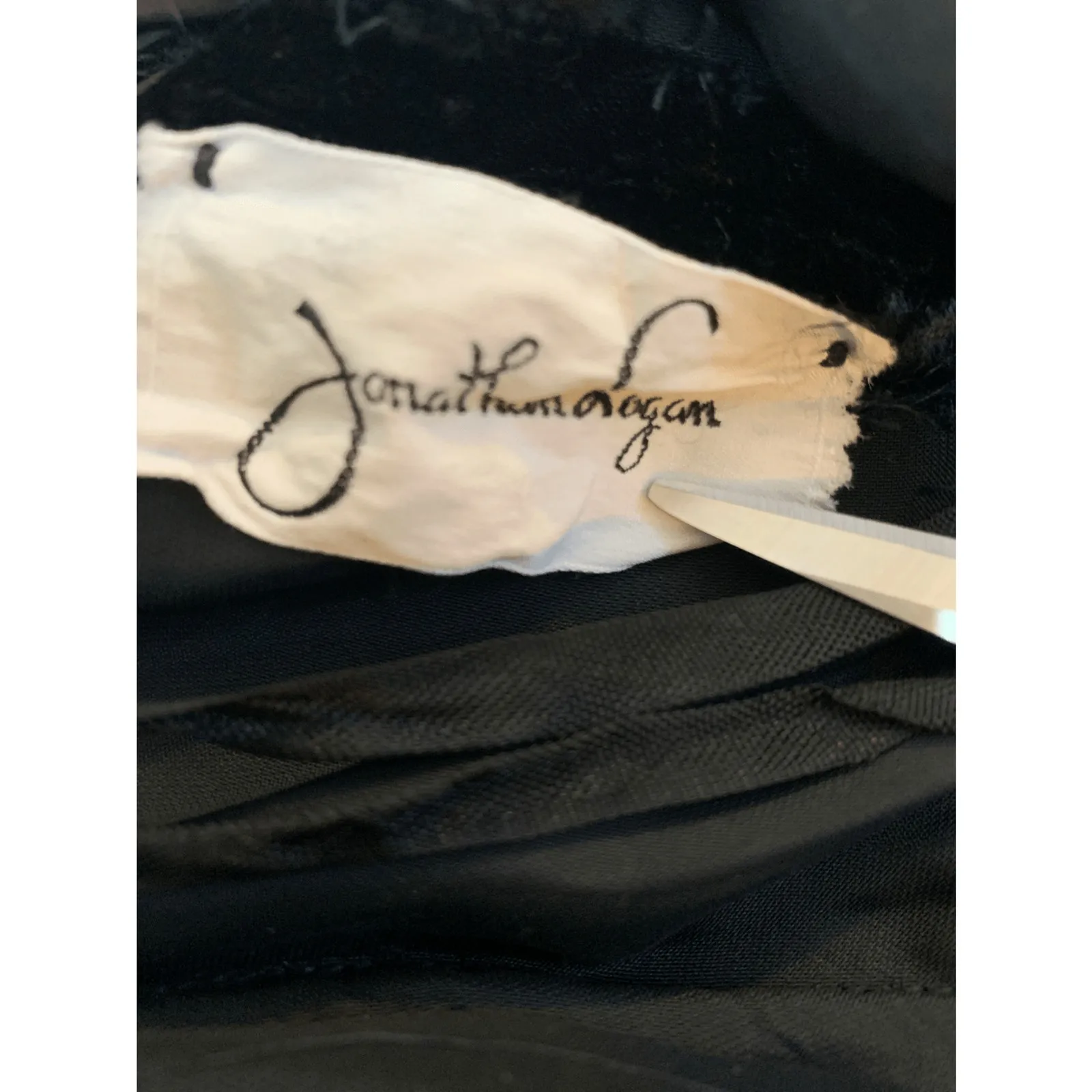 Vintage 50s Jonathan Logan Black Velvet Bow Detail Dress XS Classic Cocktail - Image 11