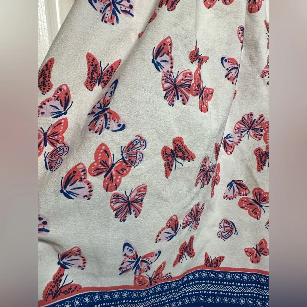 Speed Control New York 90s Y2K Butterfly Sleeveless Dress Cute Stretch Sundress White Size M - Image 9