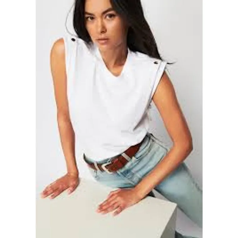 NATION LTD Marina Tank in White Muscle Tee Top MINIMALIST Size Small S - Image 2