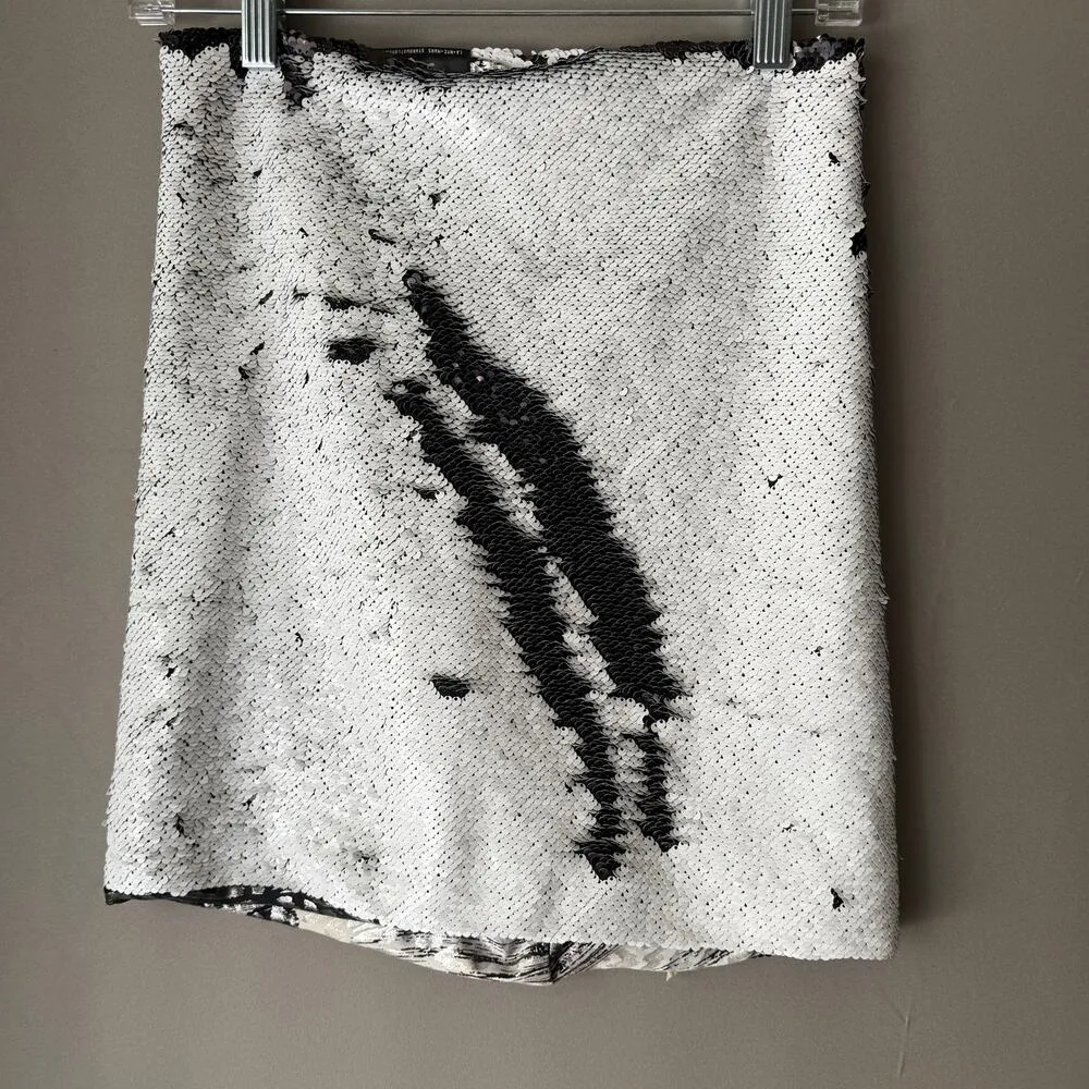Stardust‎ sz S black white sequin color change mini skirt - Image 3