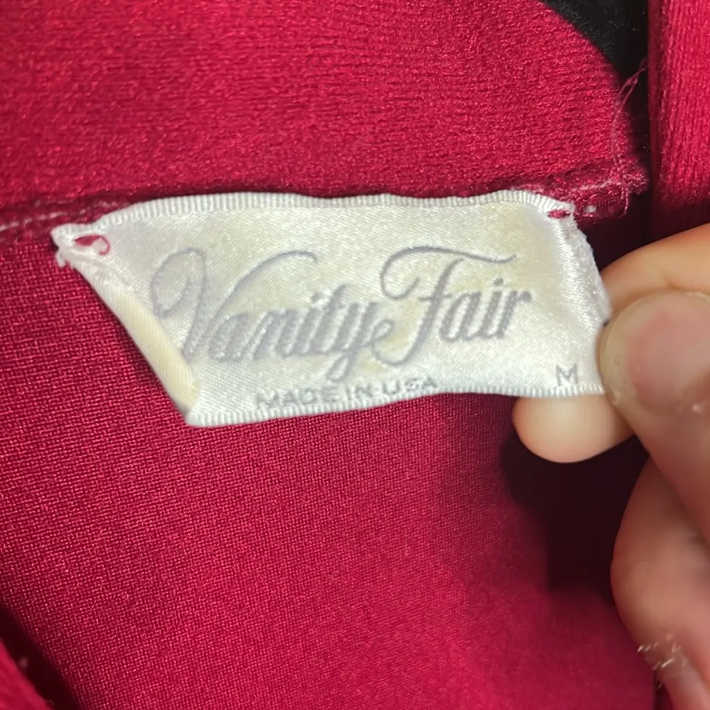 Vintage Vanity Fair Embroidered Housecoat Jacket Zip Maxi Duster Dress velvet - Image 5