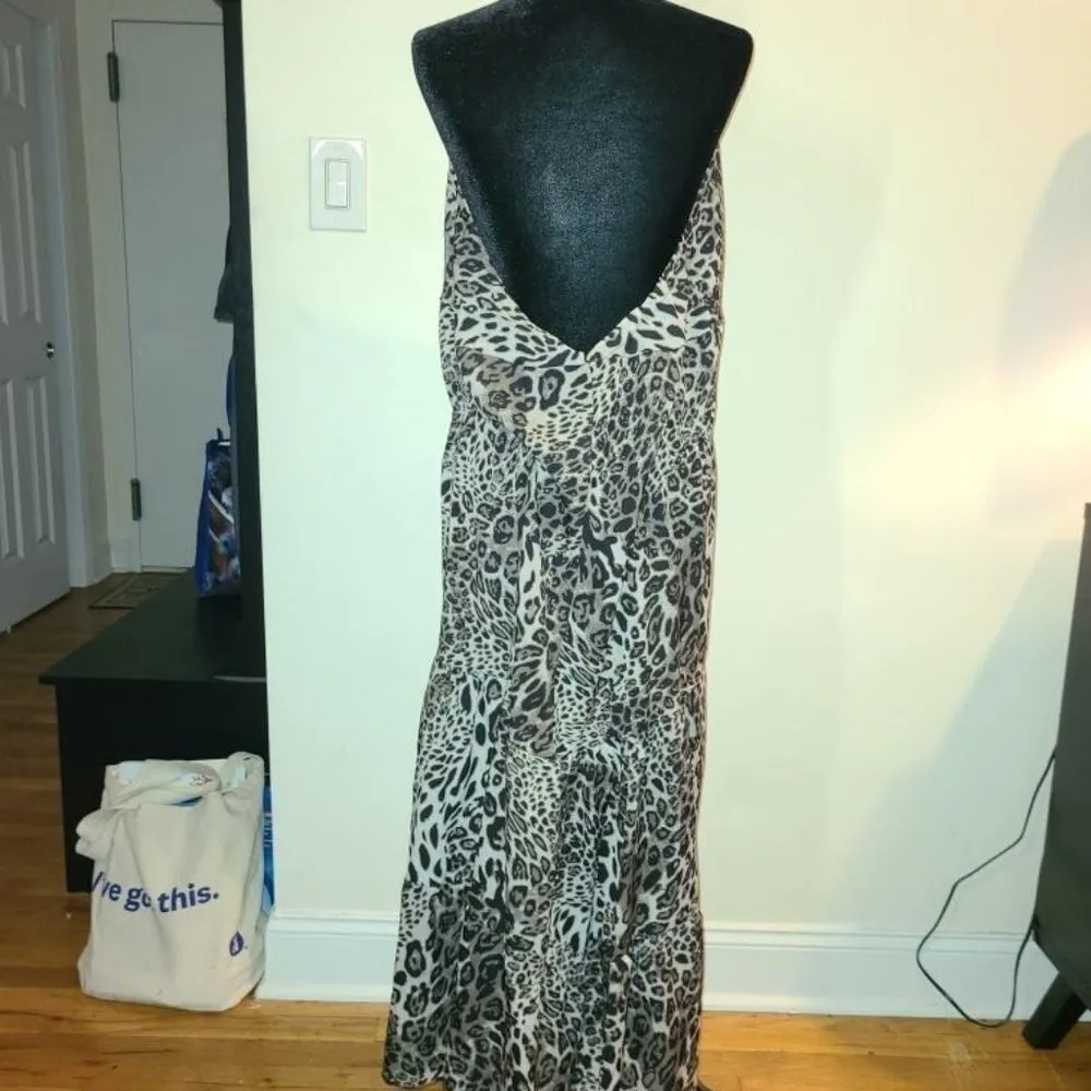 Leopard halter, backless sheer cross - Image 4