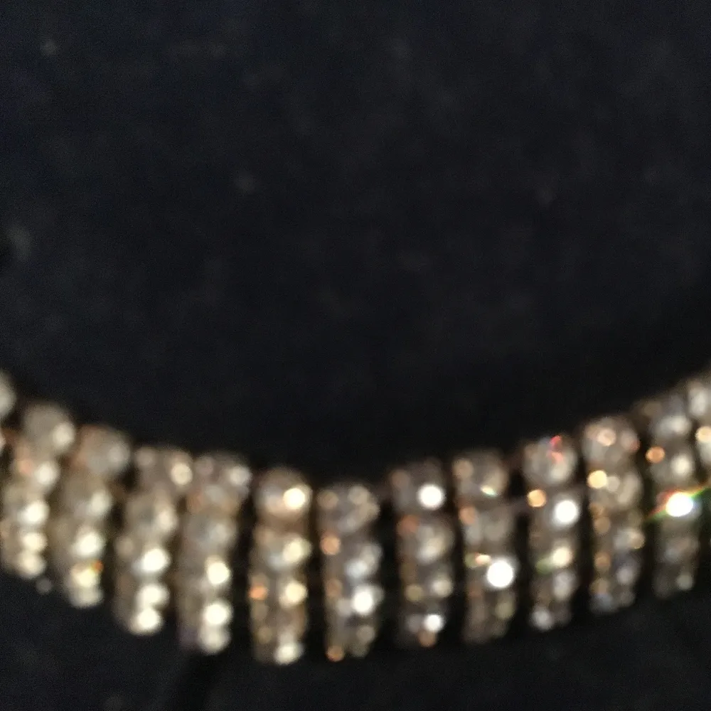 Giavan Glitzy Rows of Rhinestones Choker Bridal - Image 2