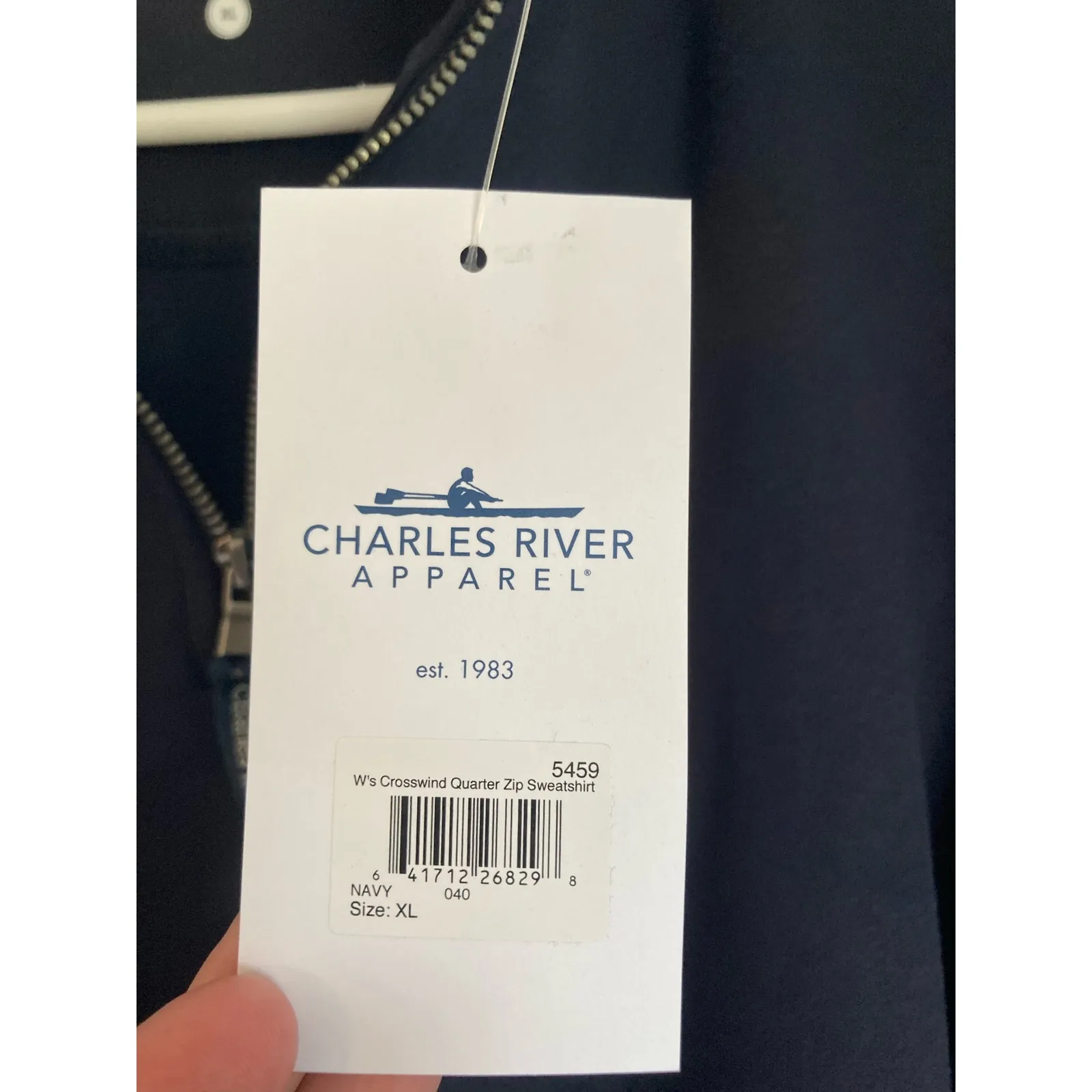 Charles River Unisex Hoodie XL Navy - Image 2