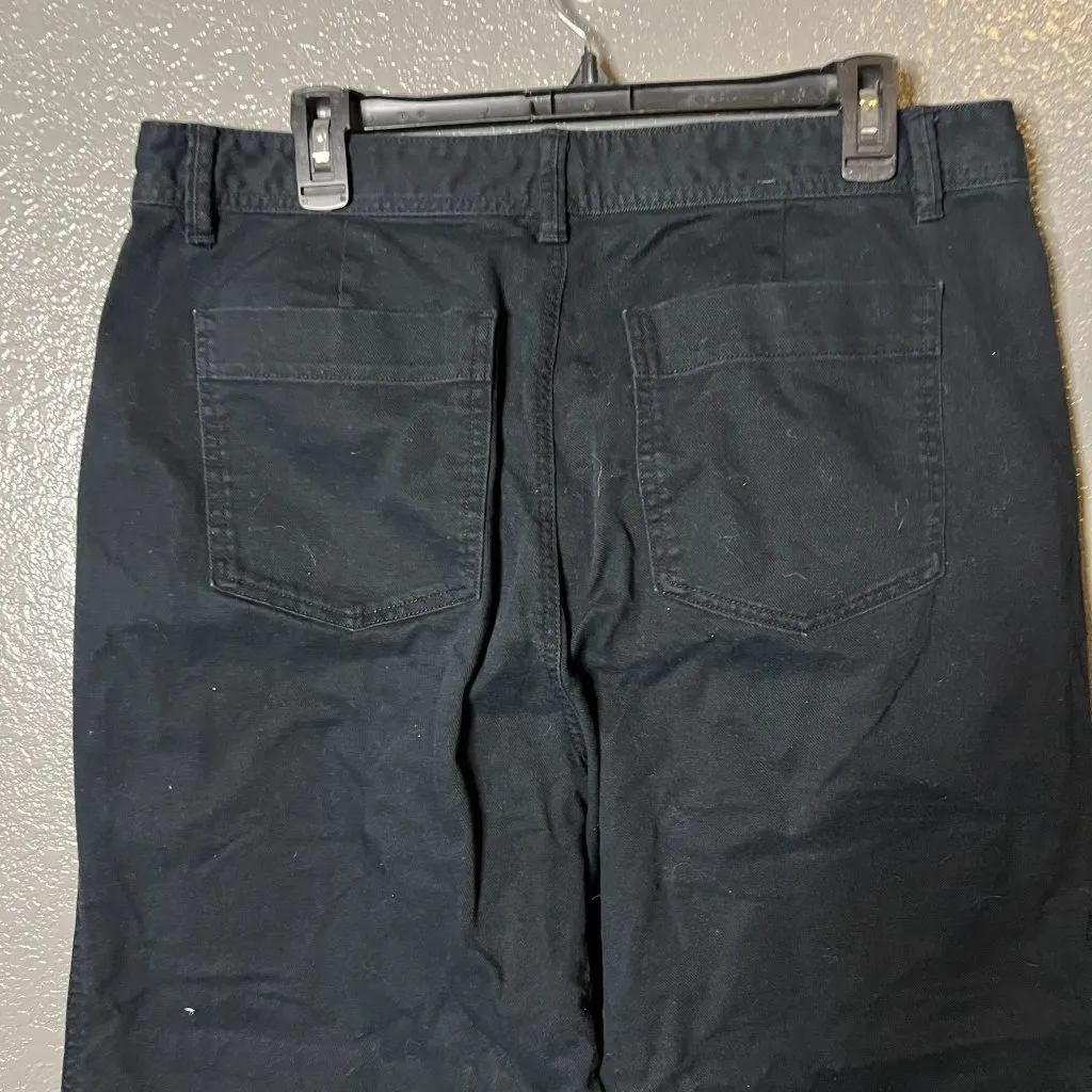 Gap Black High Rise Wide Leg Crop Chino Pants Culottes Size 16 - Image 2