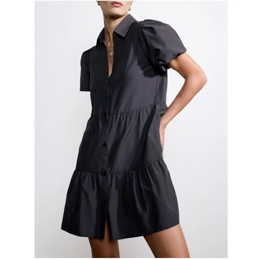 Brochu Walker The Havana Mini Dress Washed Black Size Small Minimalist Classic - Image 5