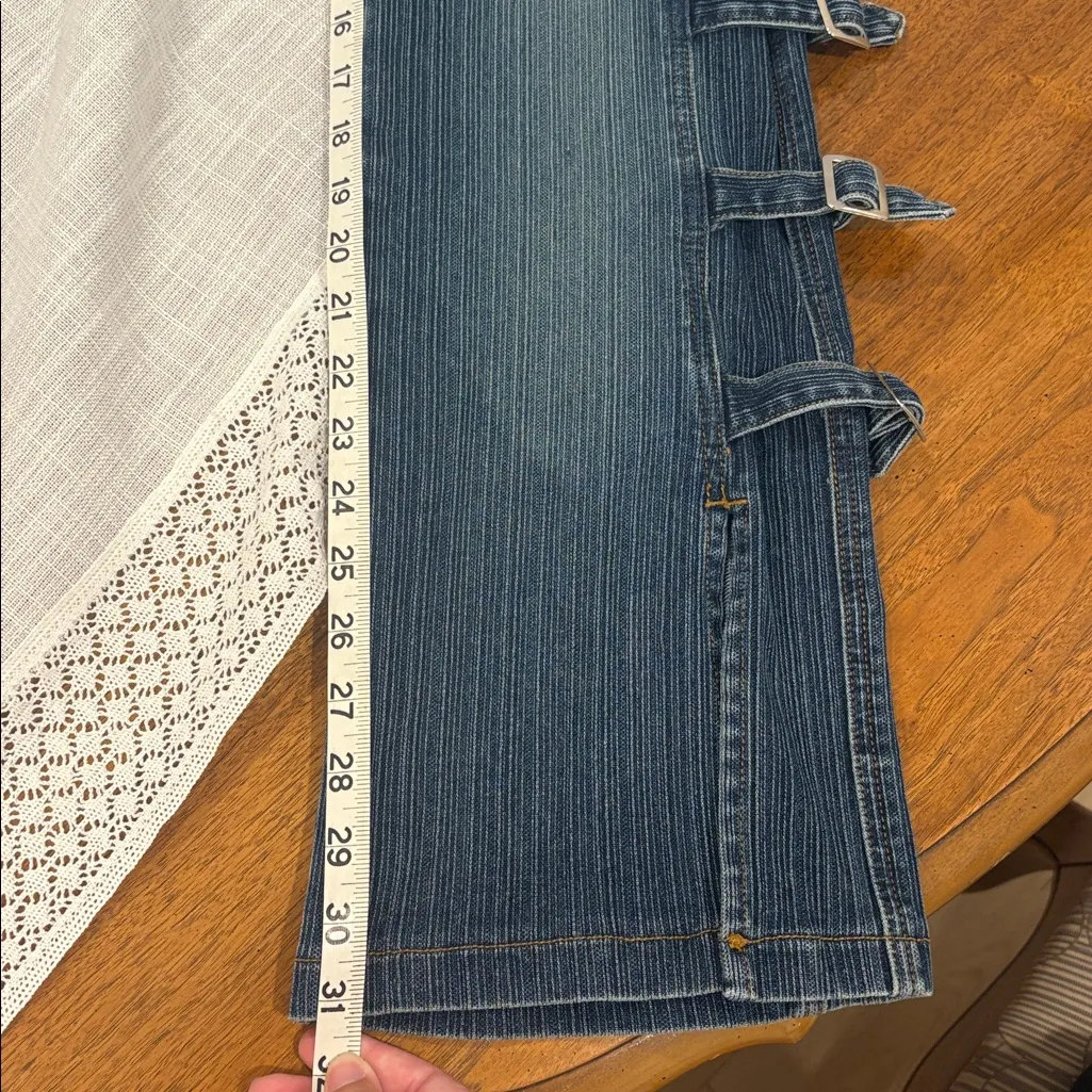 Y2K Vintage Apollo Jeans Buckle Detail Flare Jeans Blue Size undefined - Image 7