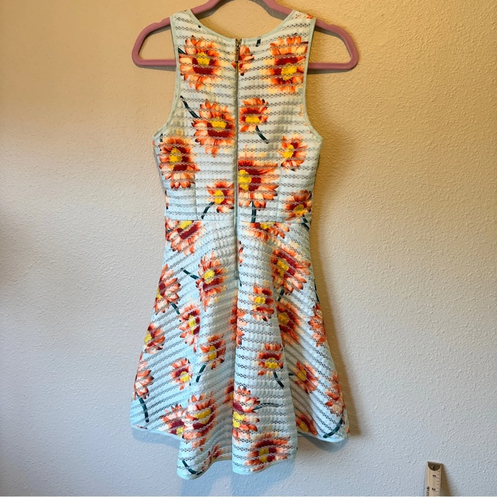 Romeo & Juliet Couture Blue Floral Striped Fit & Flare Dress Womens S Sleeveless - Image 9