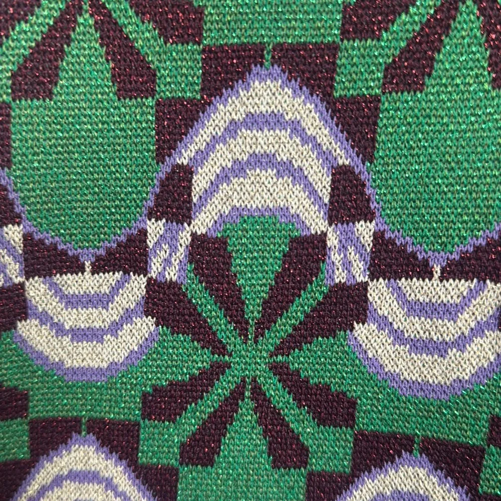 Suncoo Pantalon Jasper Colorful Geometric High Waist Flare Pants W1207 Sz M Green Size M - Image 8