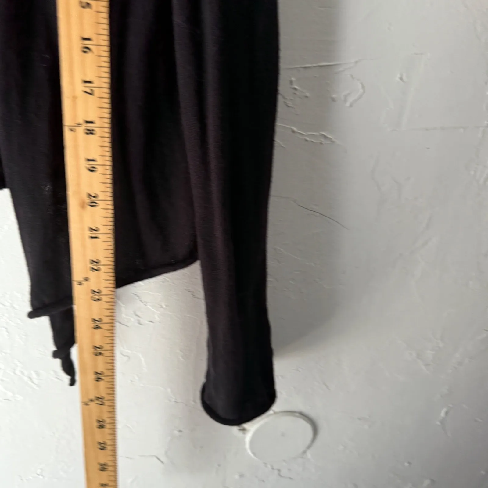 Prana Black Tie Front Open Cardigan Lightweight Cotton Blend Women's L - Image 3