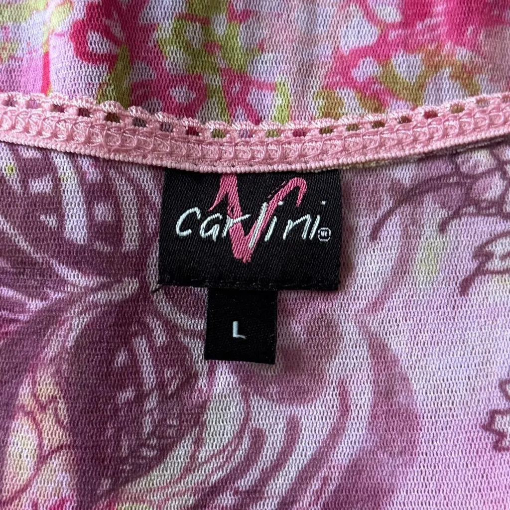 Y2K V Carlini Micro Mesh Sleeveless Top Size Large Pink - Image 6