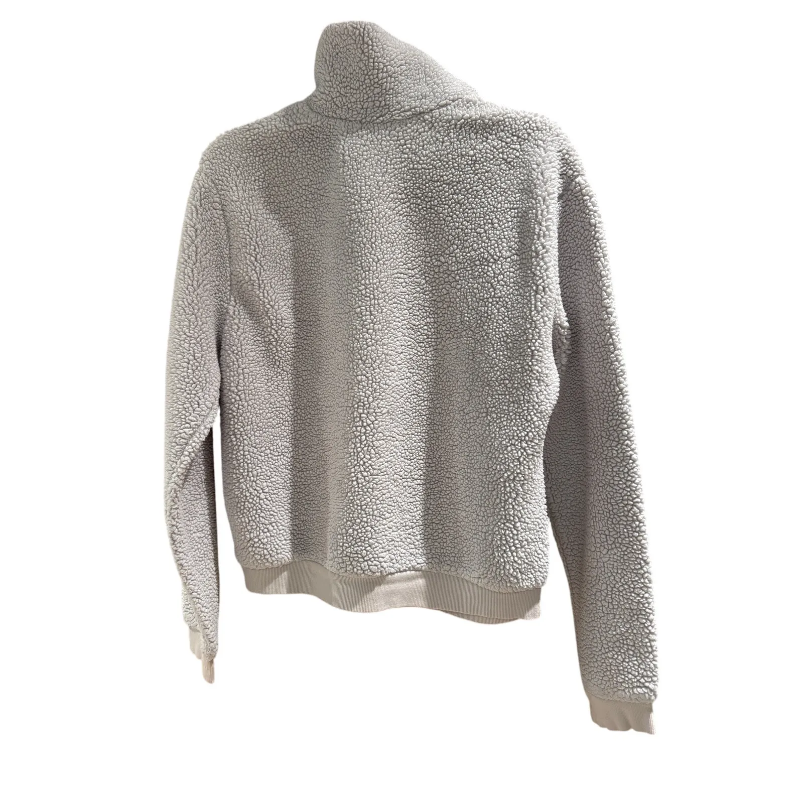 Topshop Borg Heart Quarter Zip Pullover Teddy Sherpa Size 10 - Image 2