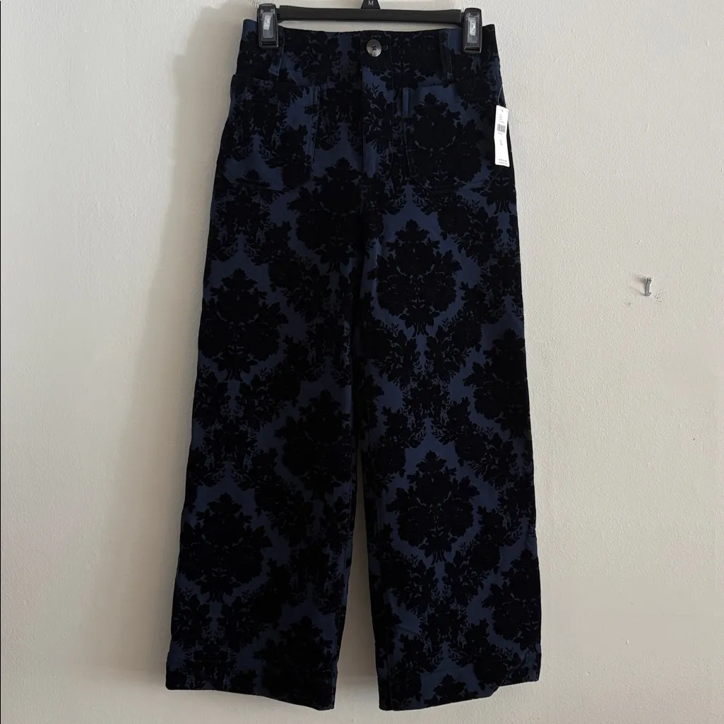 Anthropologie The Colette Cropped Wide-Leg Pants by Maeve: Floral Ponte Edition - Image 4