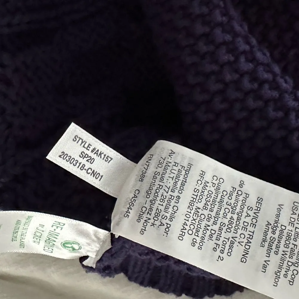 J. Crew Cable Knit Crewneck Sweater Size Small Blue - Image 5