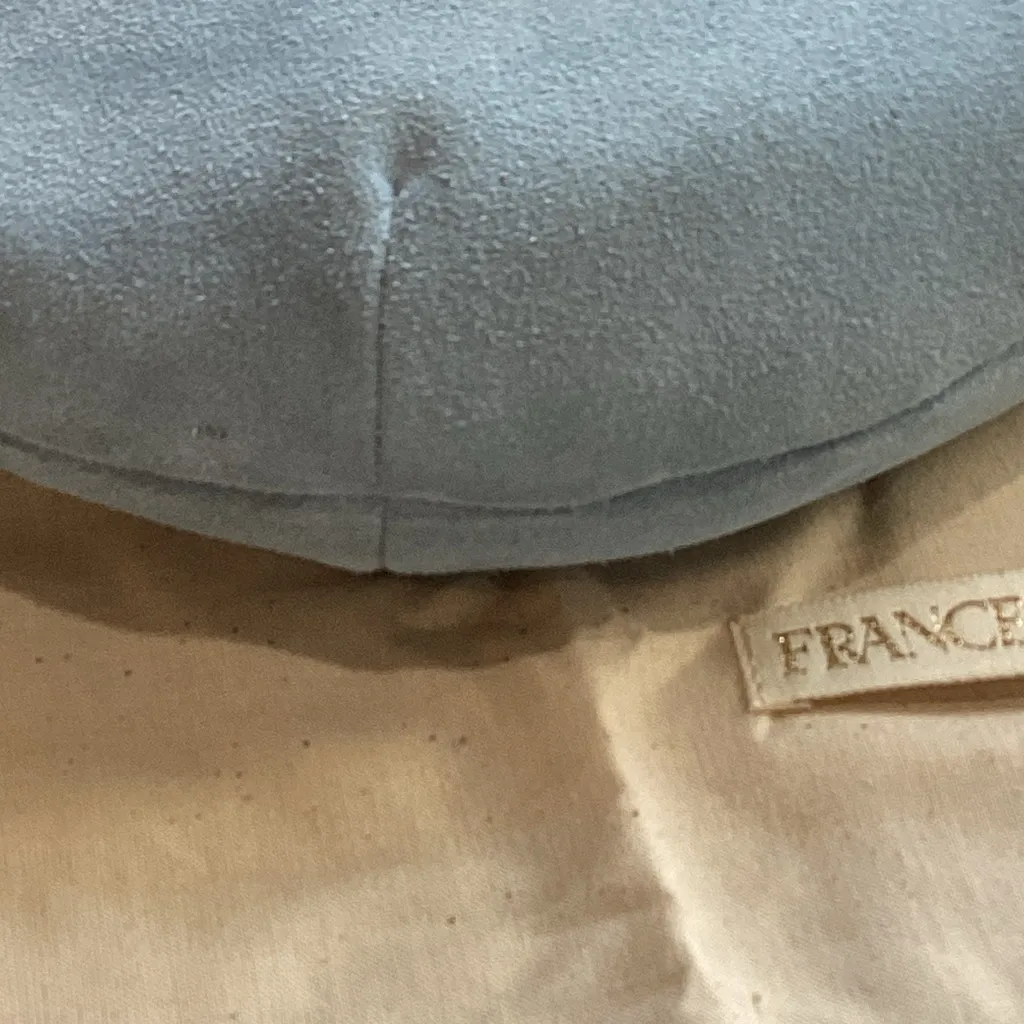 Frances Valentine Sky Blue Suede with Brown Leather Strap Shoulder Bag - Image 5