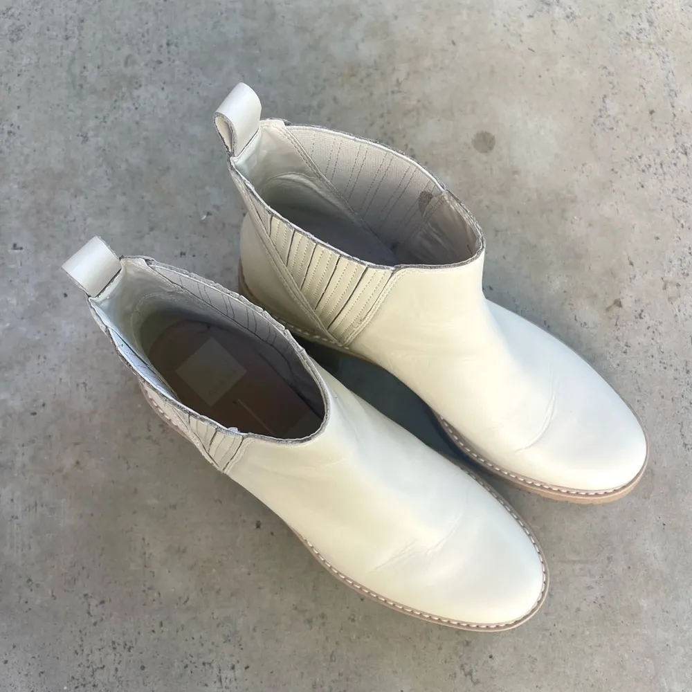 Dolce Vita Harte H20 Boots Booties With Heel Cream Ivory Size 9.5 - Image 5