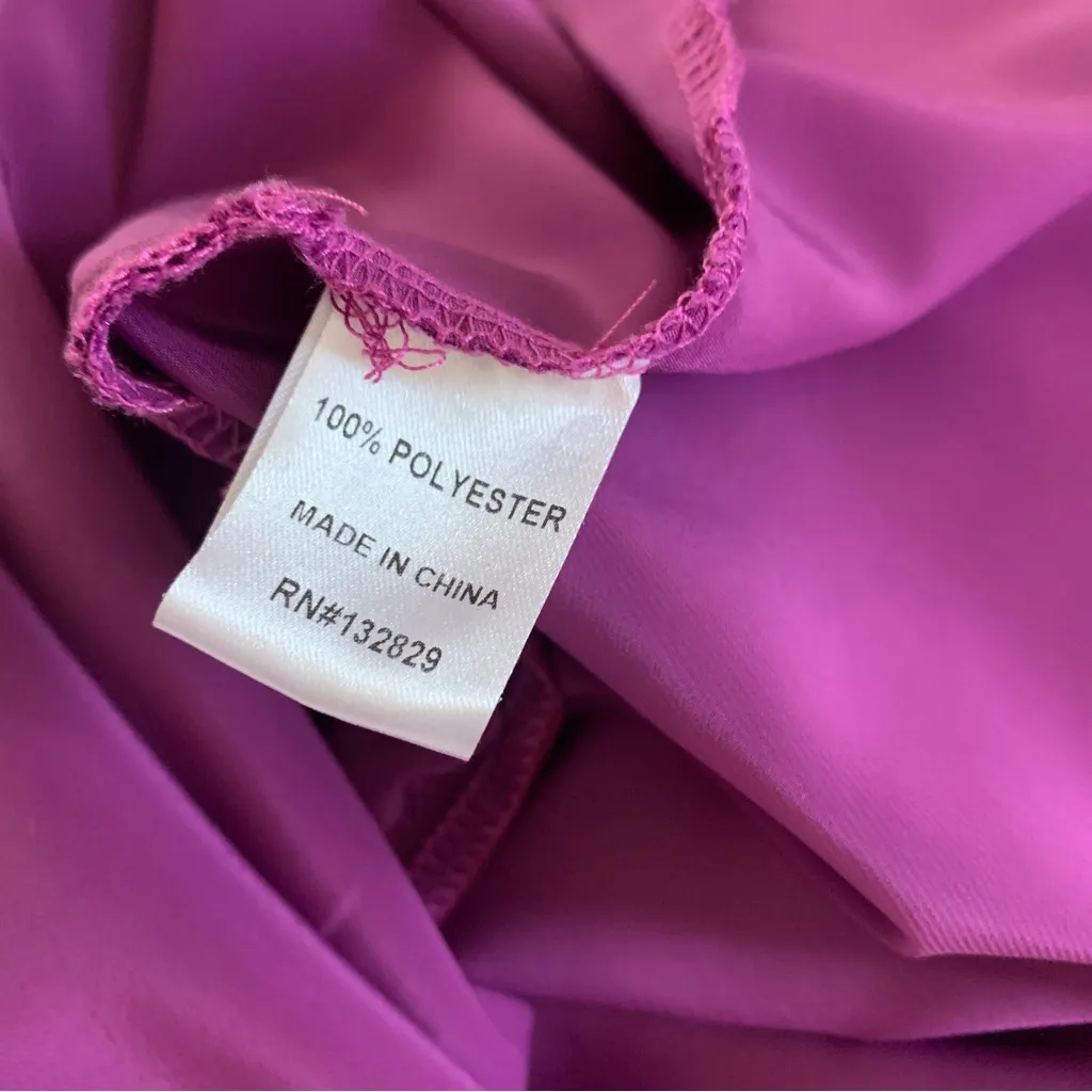 More To Come Satin Halter Mini Dress Cowl Neck Party Cocktail Slip M Purple Size M - Image 4