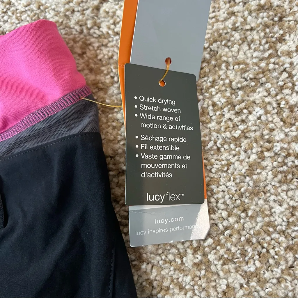 NWT Lucy Lucyflex Spandex Shorts in Black and Pink Running Shorts Size Small - Image 7