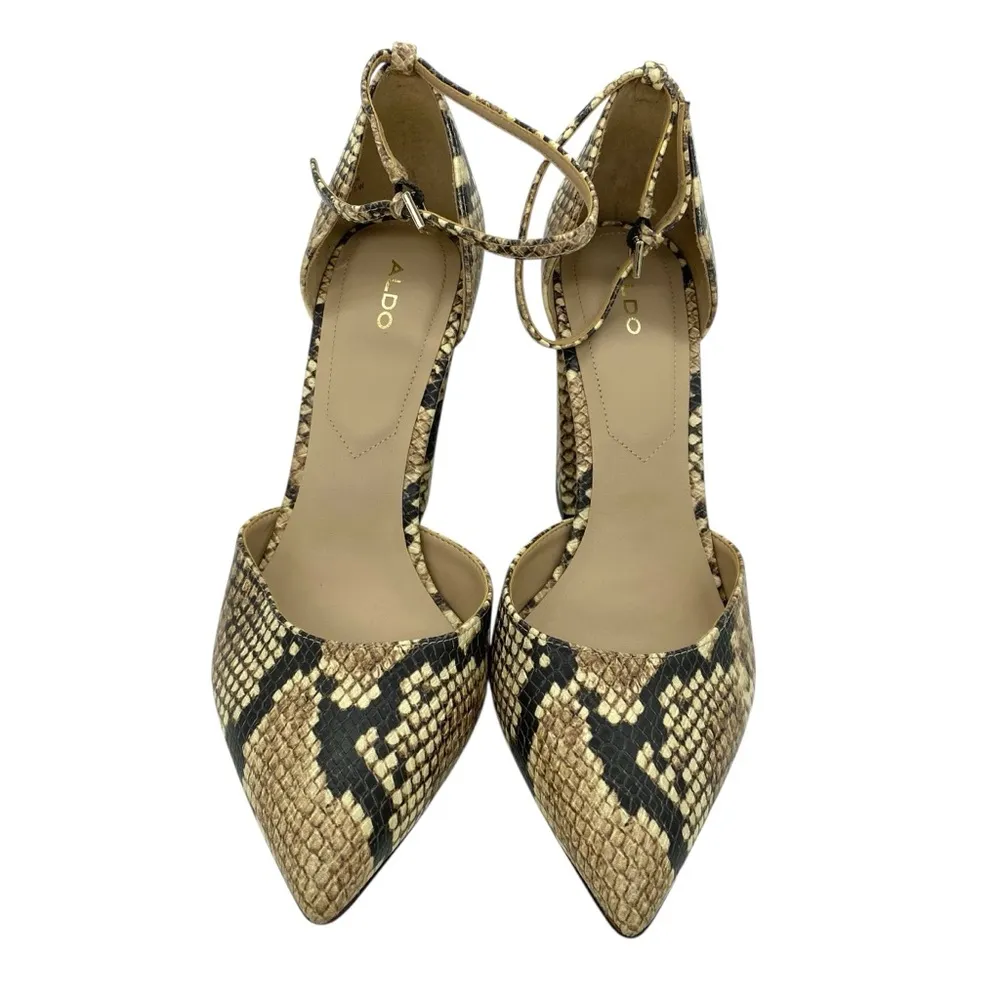 Aldo Nicholes Snakeskin Block Heel Pumps - Image 3