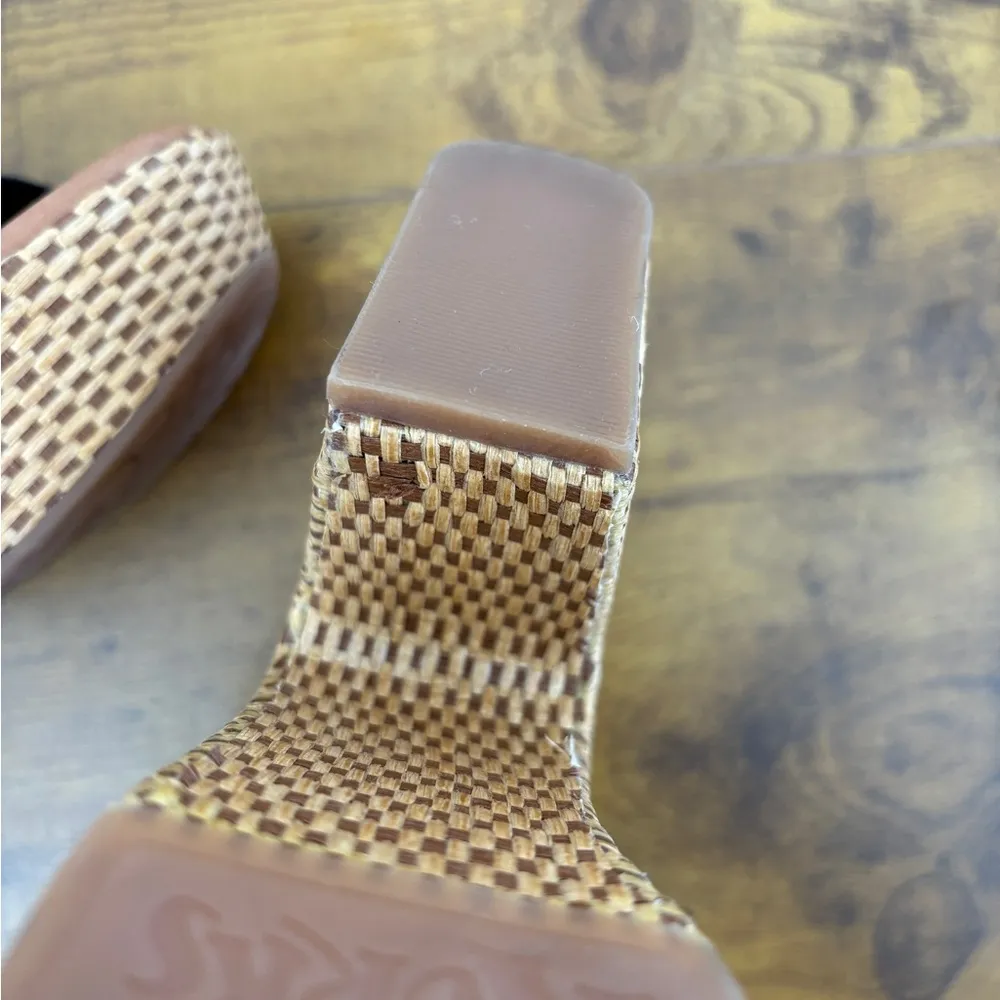 NWOT KORKS Dee Block Heel Black Platform Sandals Size 9 Faux Leather - Image 6