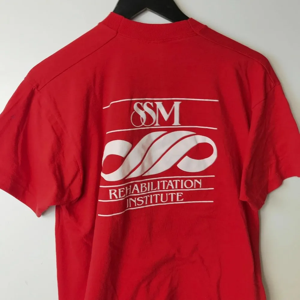 80s Vintage Wilderness Retreat MHIA NHIF T Shirt USA Single Stitch Red Large L - Image 16