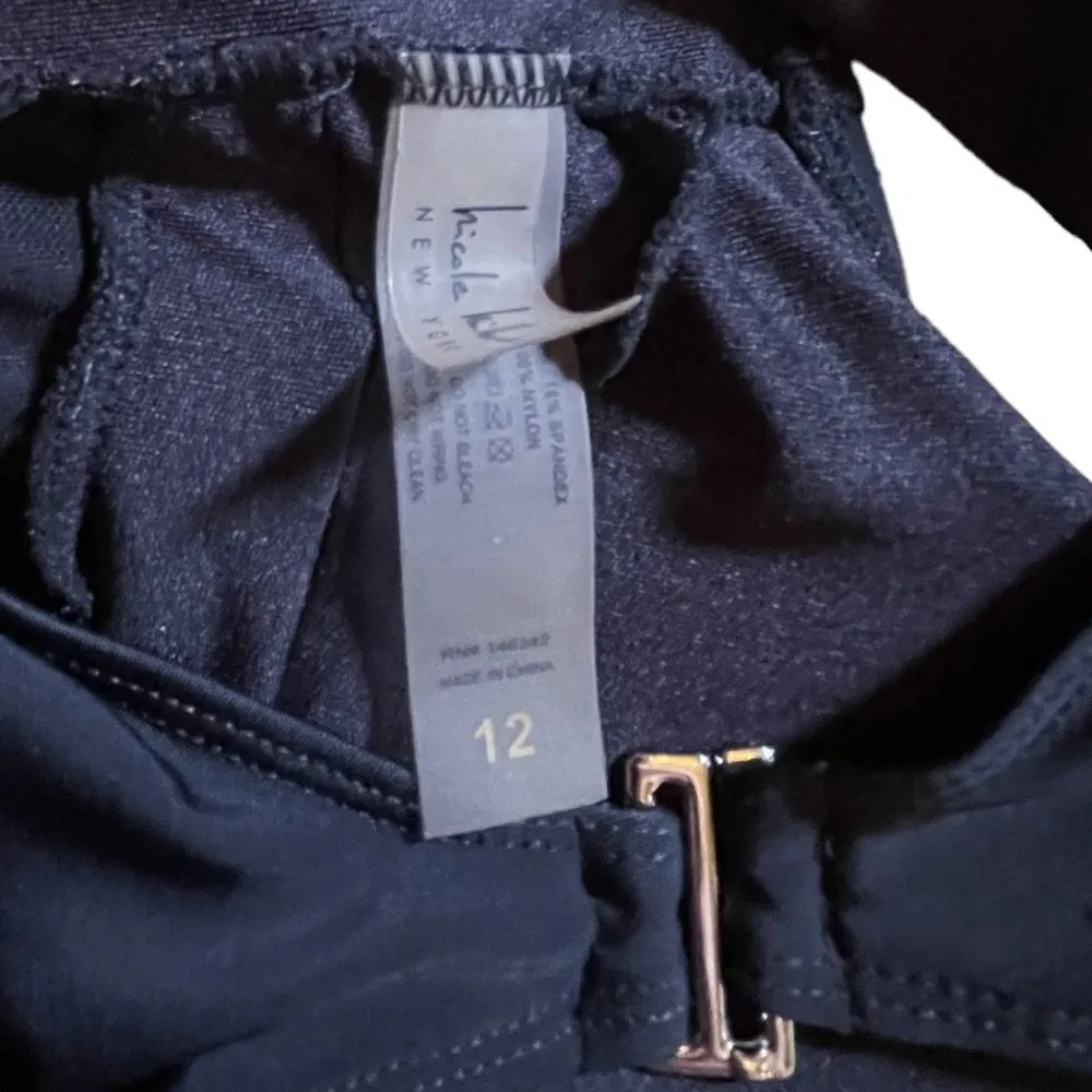 Nicole Miller Plunge Neckline Mesh Illusion Black One Piece Swimsuit Size 12 - Image 12