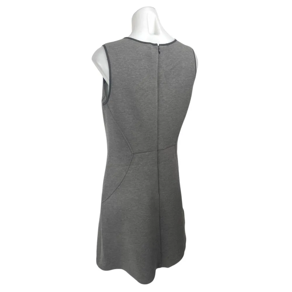 Andrew Marc Gray Sleeveless Scuba Slim Fit Zipper Mini Shift Tank Dress Size 8 - Image 2