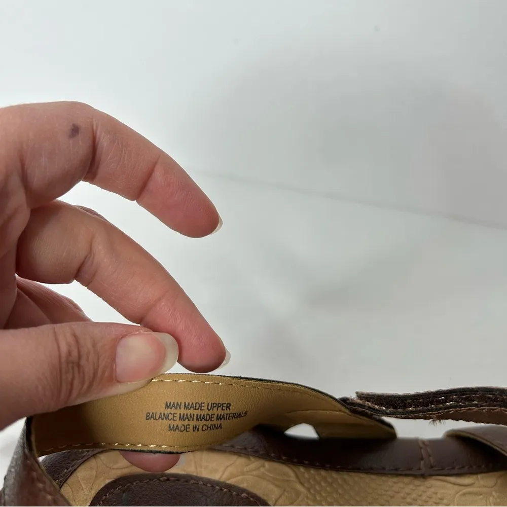 BORN faux leather Brown Strappy Sandals with Adjustable Ankle Strap 11 - Image 6