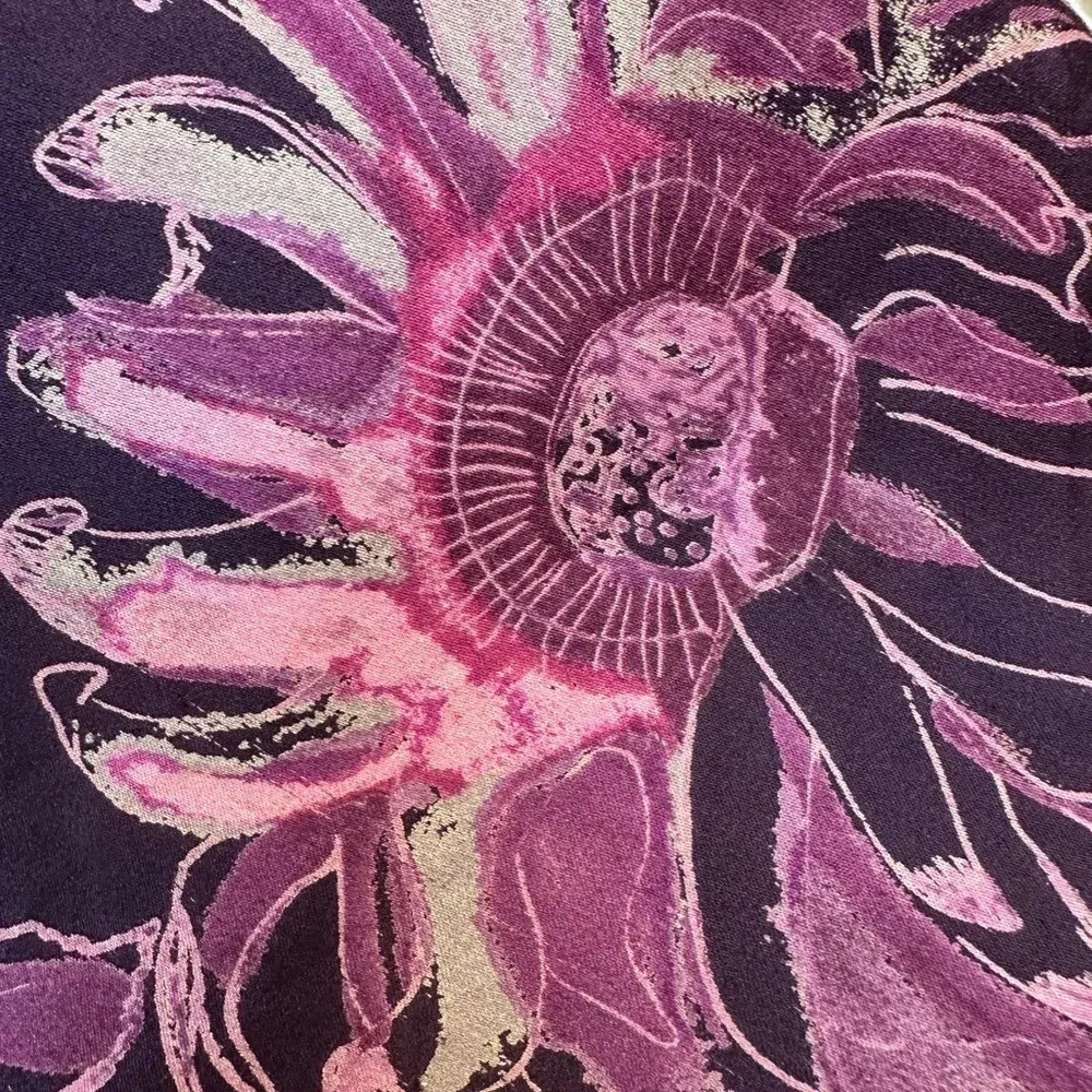 Ann Taylor | Purple Floral 100% Silk A-Line Pink Lined Skirt Size 4 Small S - Image 6