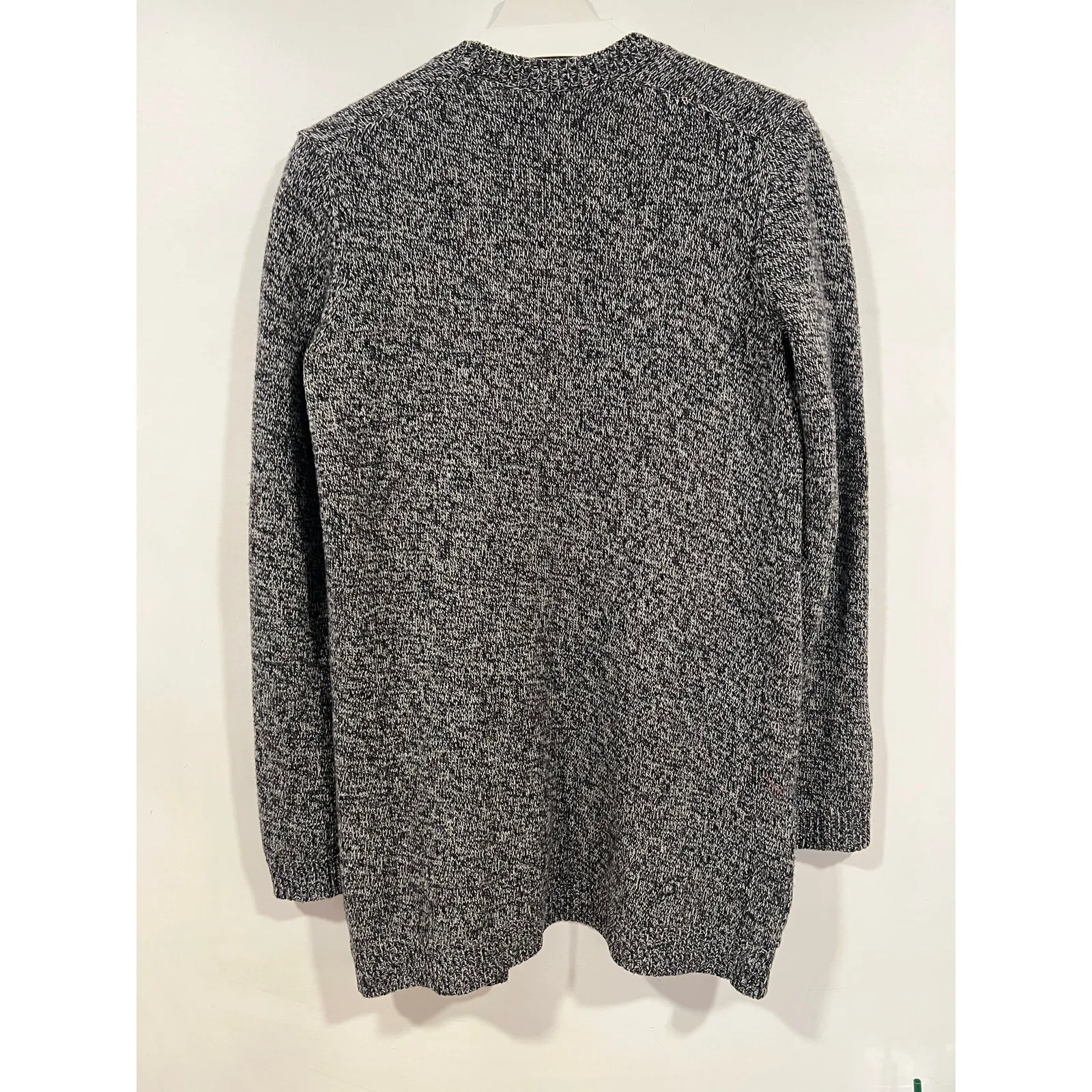 Theory Womens Long Wool Open Front Knit Cardigan Gray  Medium - Image 4