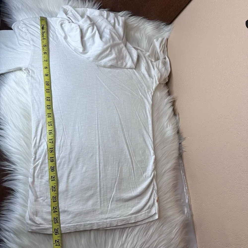 Lucy White Cowl Neck Hoodie Top Size XS - Image 9