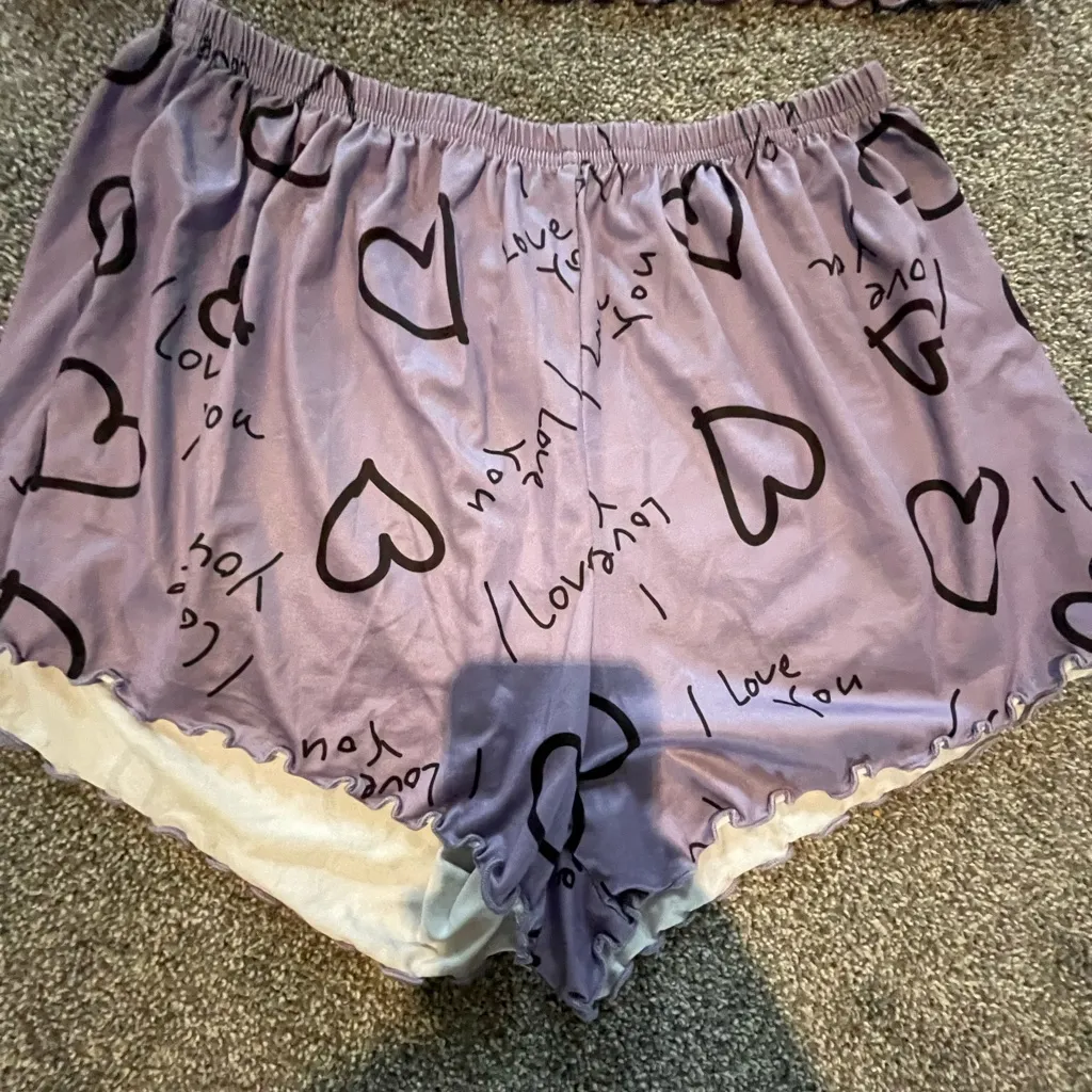 Two Piece Pajama Set: Size XL Purple - Image 2