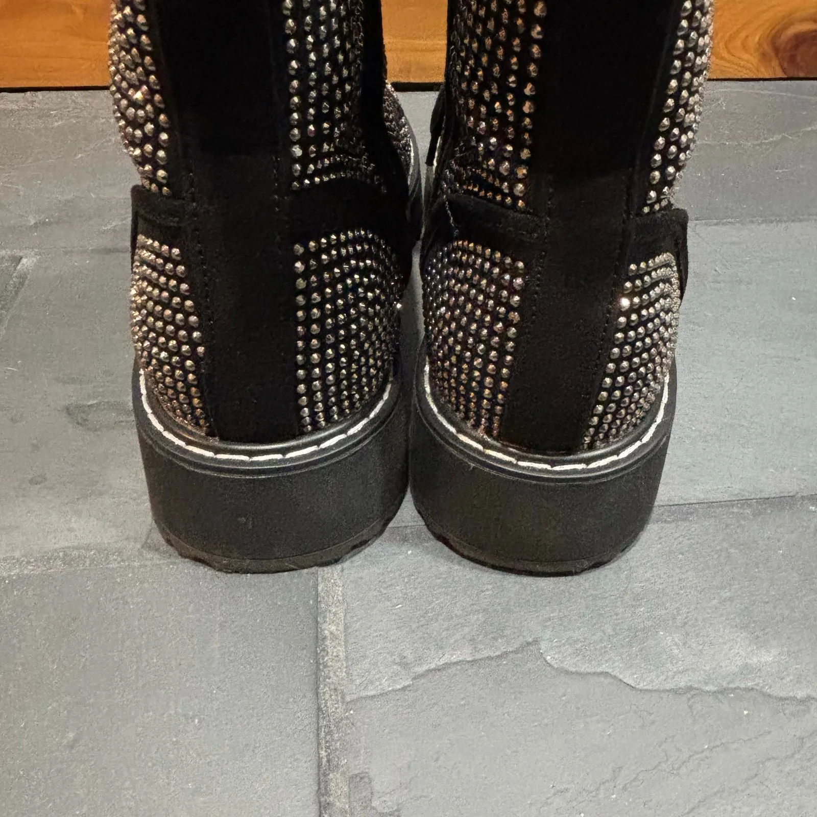 Madden Girl  Rhinestone Studded Kurrt Combat Boots - size 7M - Image 4