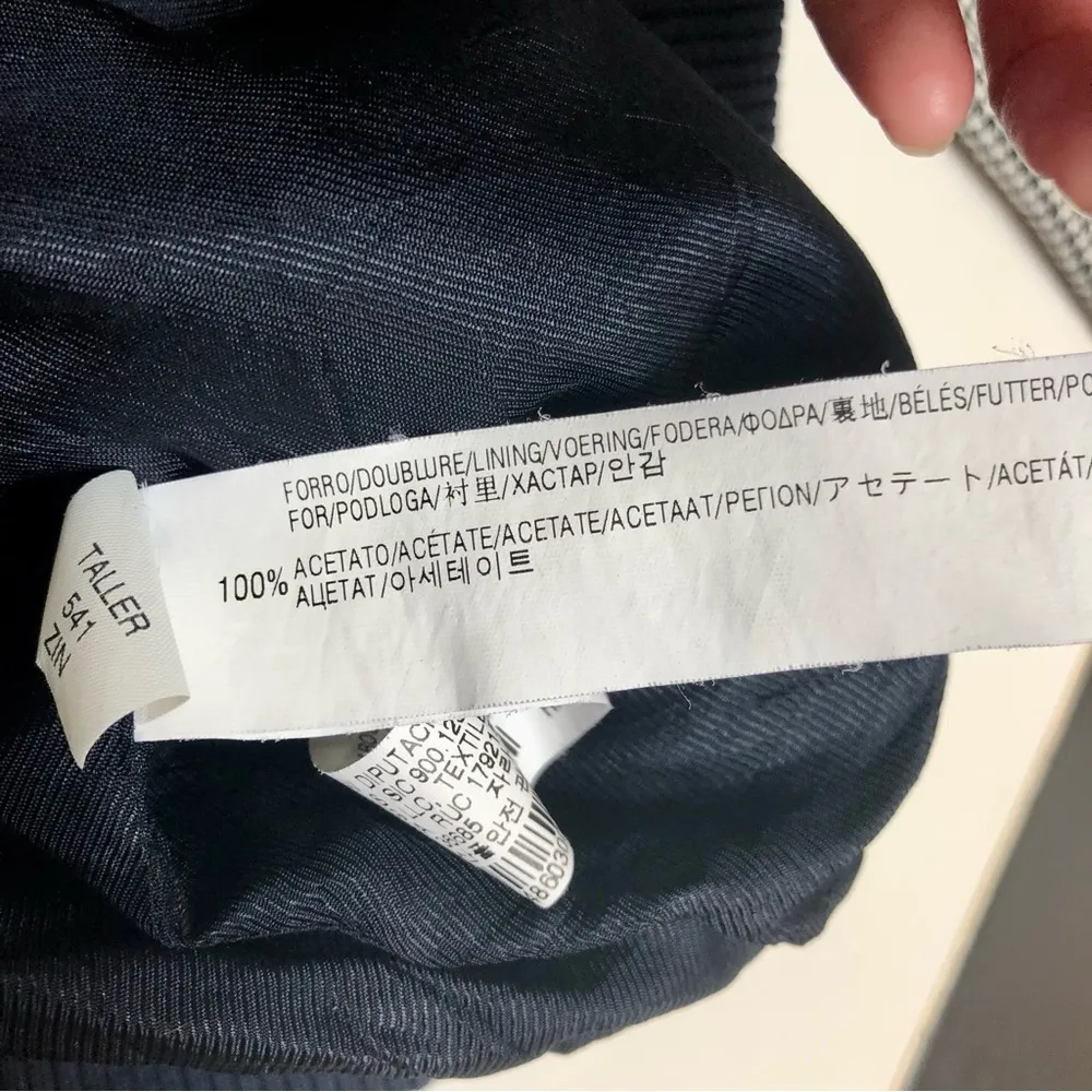 Trafaluc Houndstooth Bomber Jacket Ribbed Retro Academia Black White Moto L - Image 13