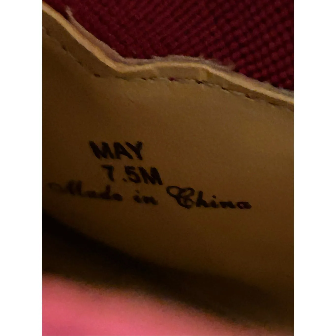 DONALD PLINER 7.5 M Women's Garnet RED Suede Patent Mixed Media Flats - Image 8