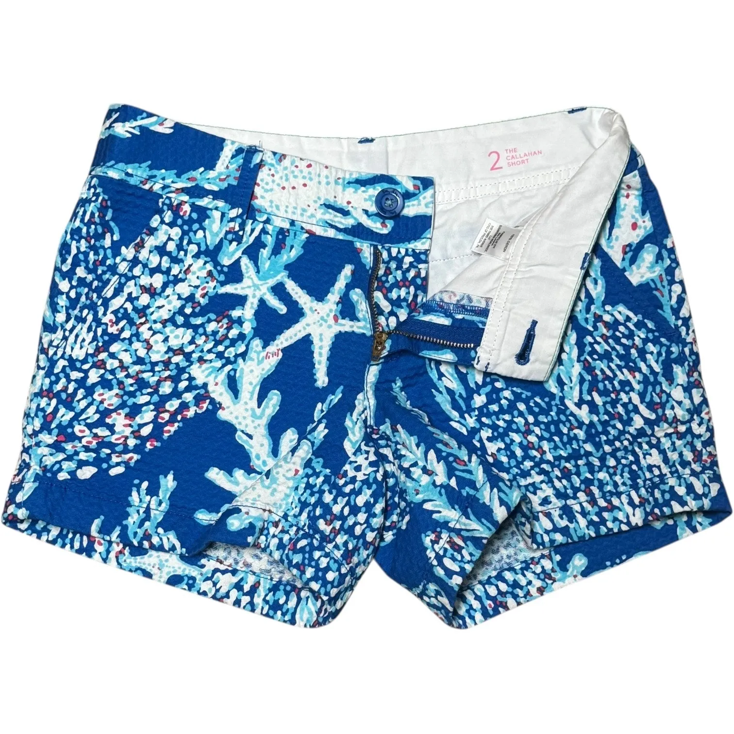 Lilly Pulitzer The Callahan Short Starfish Ocean Blue Pink 2 - Image 2