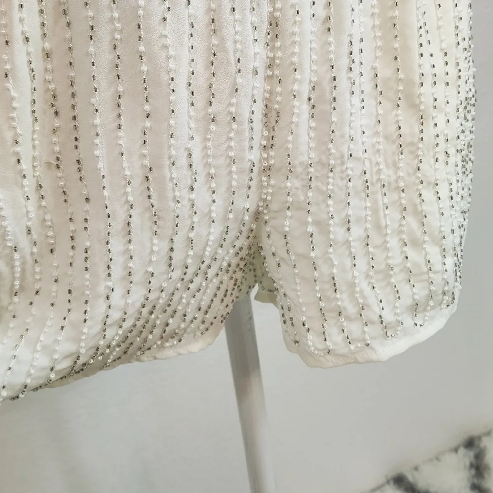 Lulu's From This Day Forward Ivory Beaded Romper Size: S - Image 6
