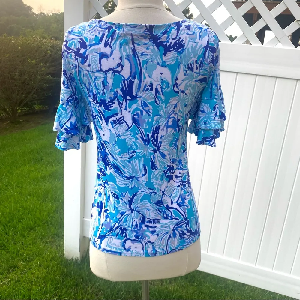Lilly Pulitzer Lula Elephant Print Top - Image 11