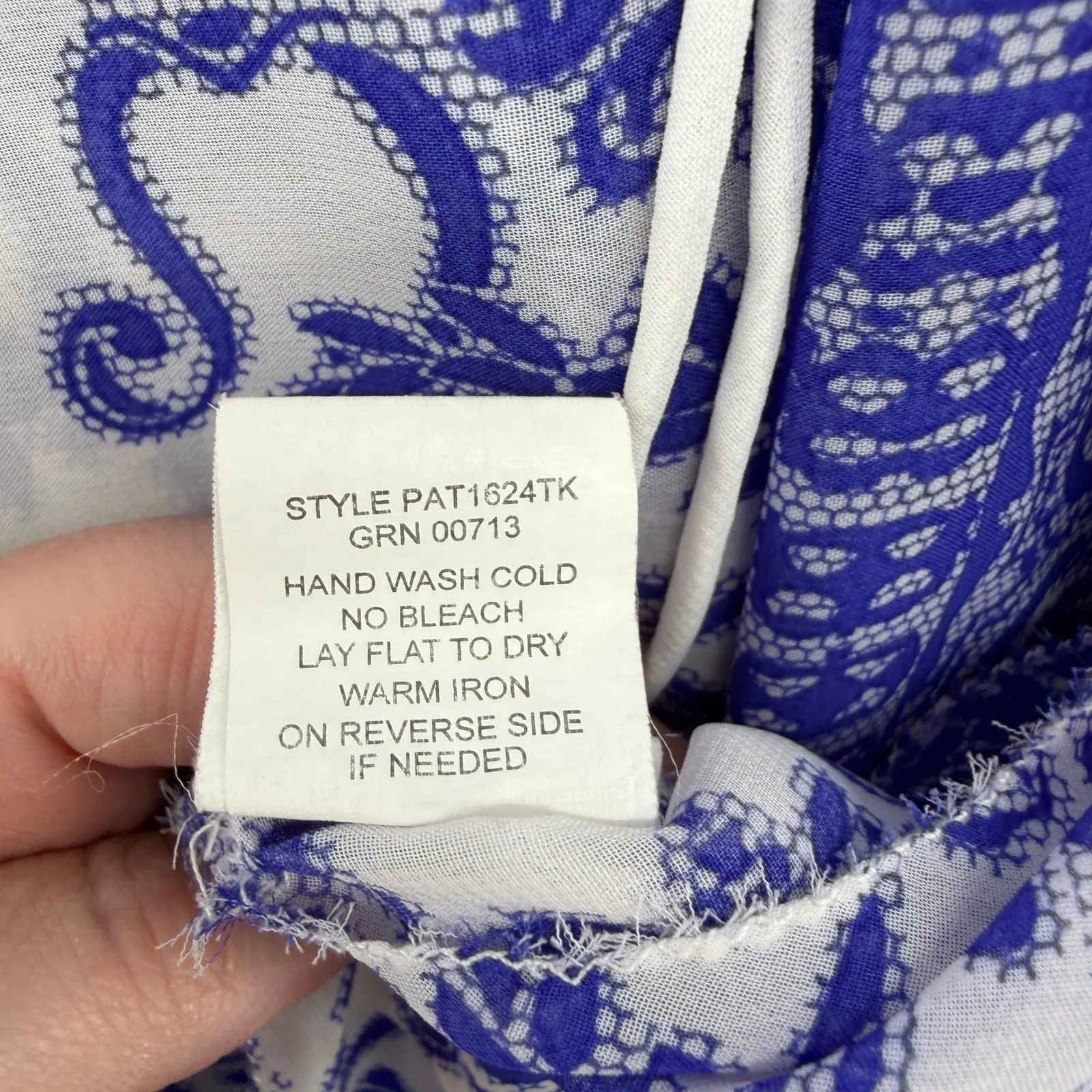 Anthropologie Fig and Flower Blue White Peasant Sheer Bell Sleeve Blouse Top Med - Image 9