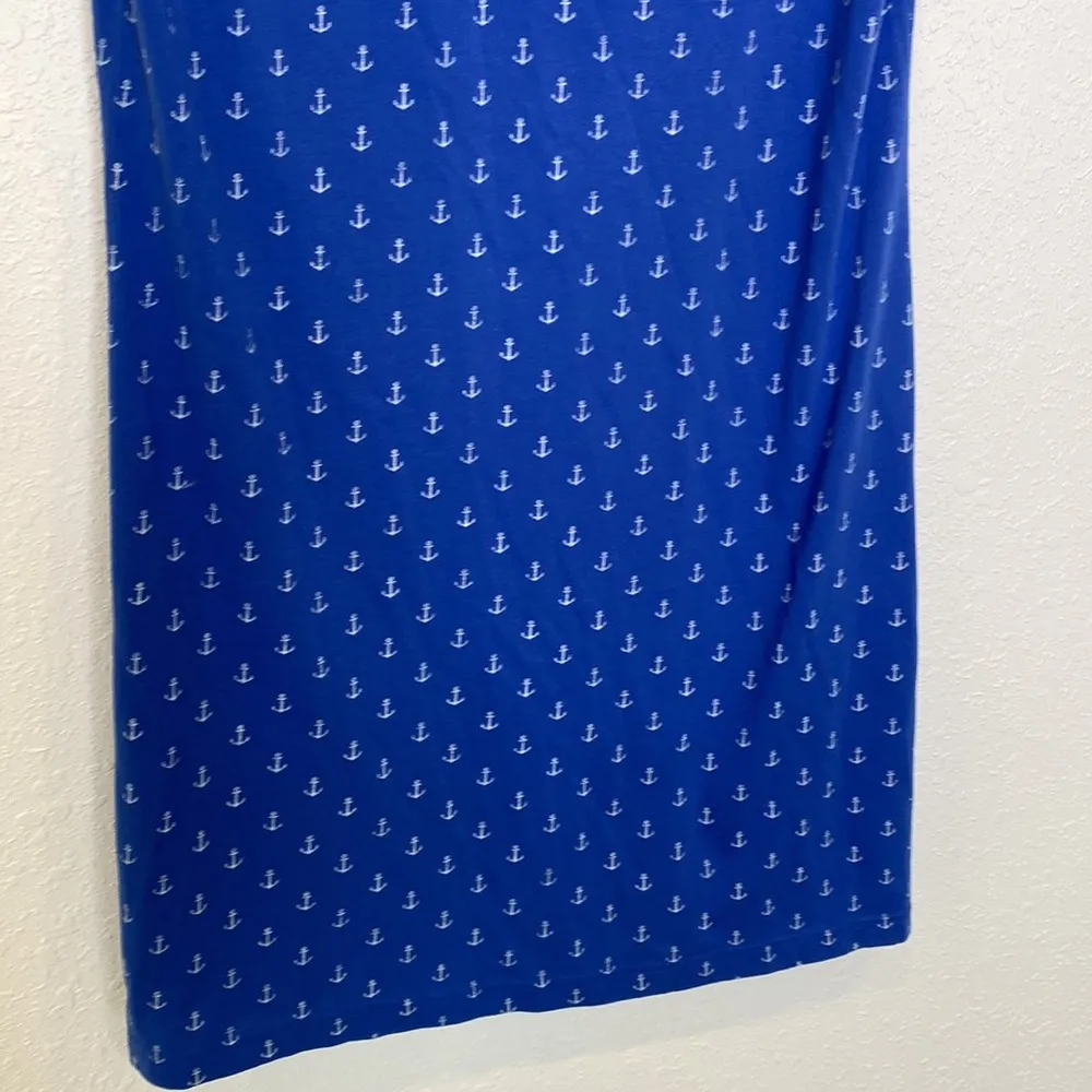 Riders by Lee Polo Style Midi Short Sleeve T-Shirt Dress Anchor Print EUC Sz Lg - Image 3