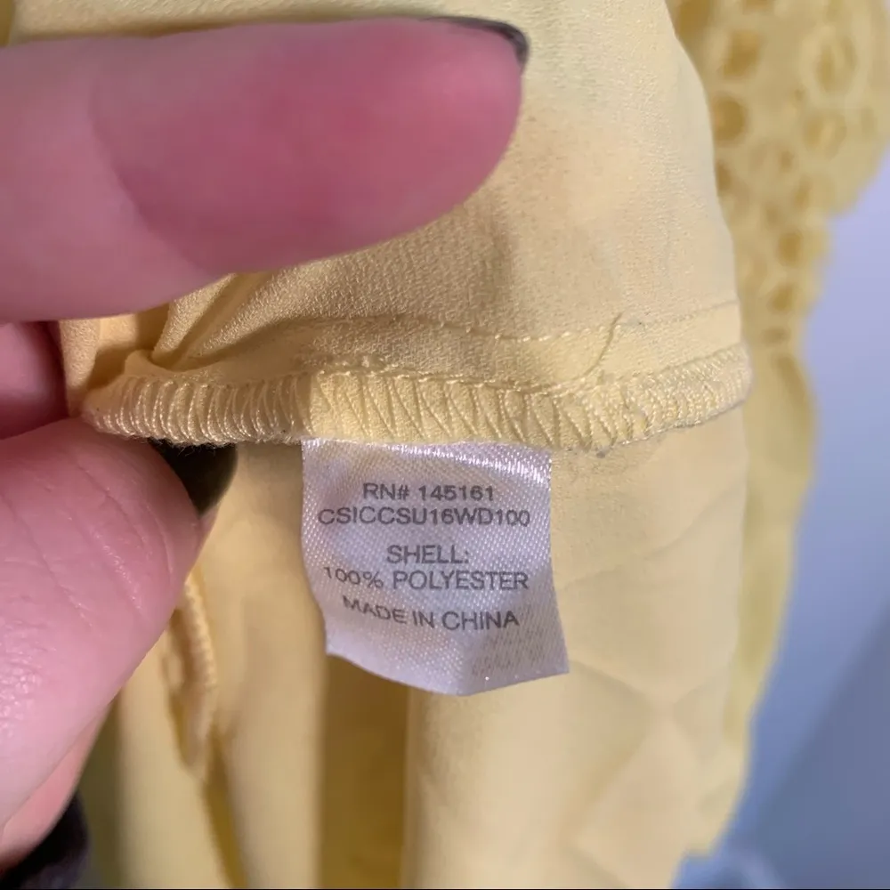 Charming Charlie Sleeveless Sun Dress Yellow Lattice Overlay - Image 7