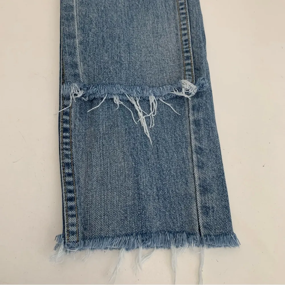 EUC Re/Done Originals High Rise Ankle Crop Light Repair Distressed Jeans Size 23 - Image 15