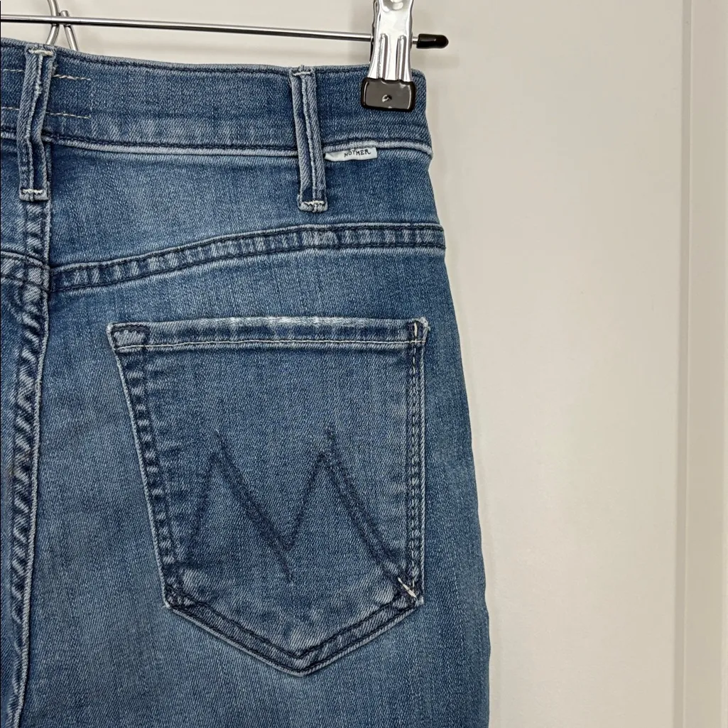 MOTHER THE HUSTLER ANKLE FRAY IN CANT STOP STARING HI RISE ANKLE KICK FLARE SZ26 Blue Size 26 - Image 8