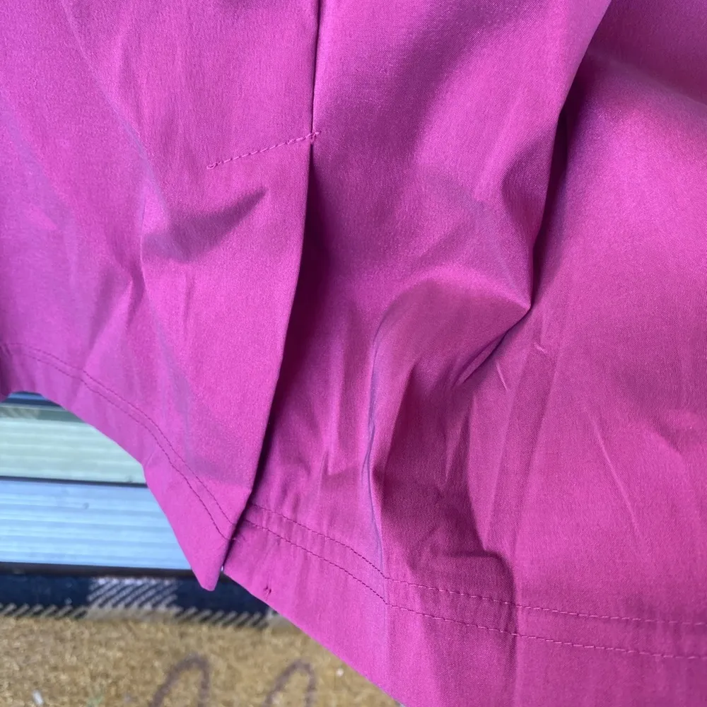 Adrianna Papell Raspberry Taffeta Sheath Midi Dress sz 6 Pleated Formal Cocktail - Image 5