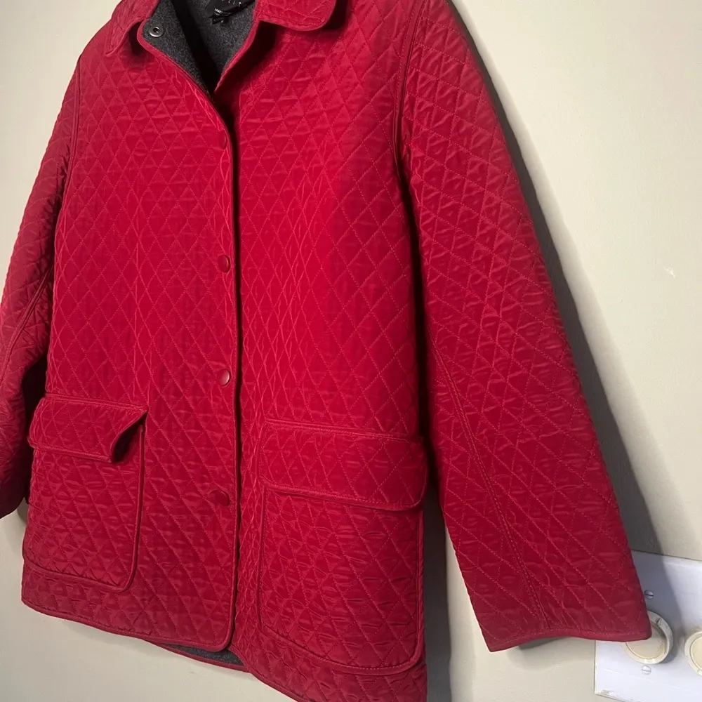 Vintage English Countryside Heritage Style Red Quilted Barn chore Jacket - Image 4