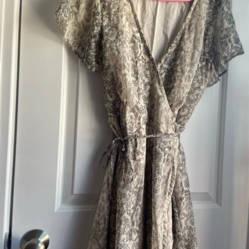 Abercrombie & Fitch Elegant Snake Print Wrap Dress - Image 3