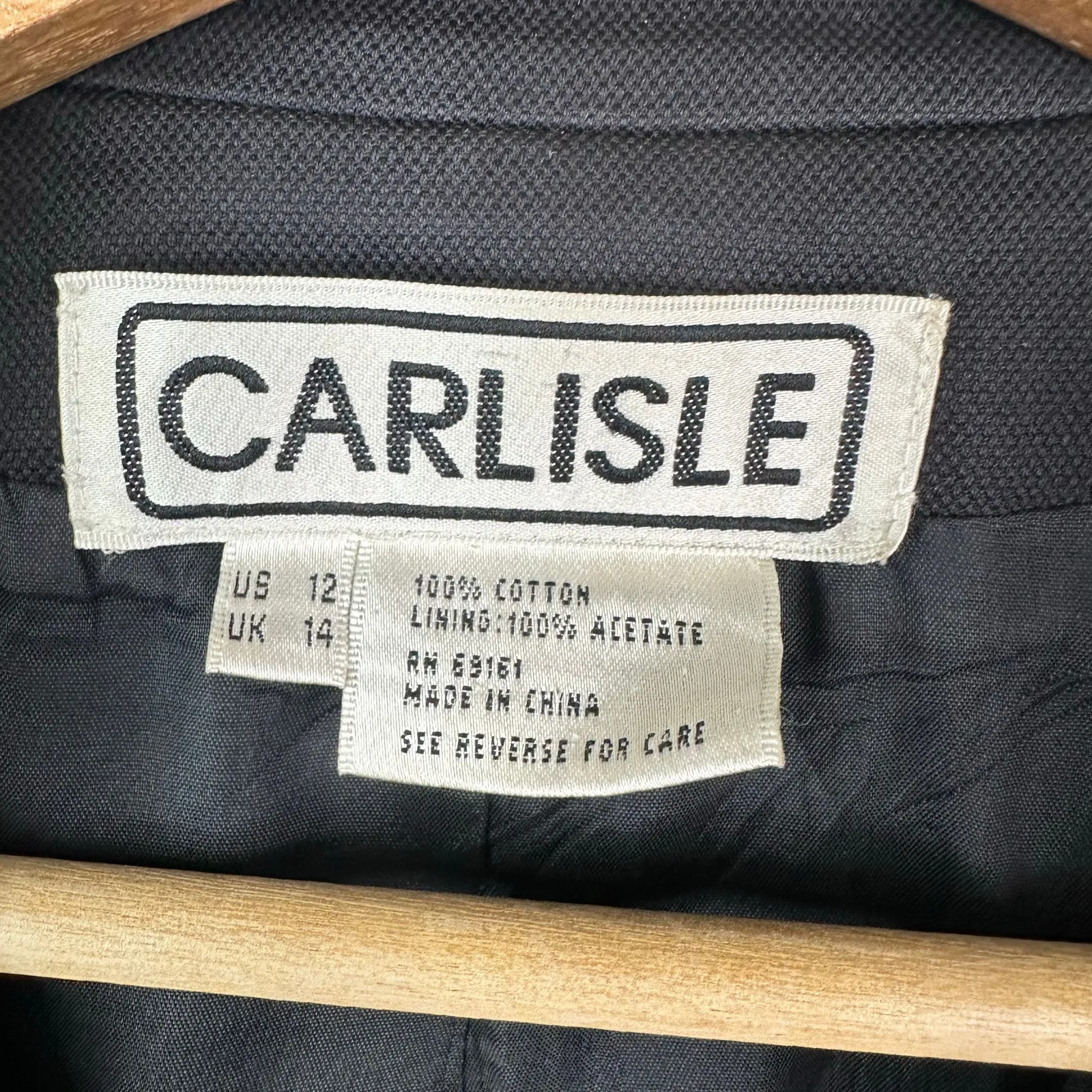 Carlisle Womens size 12 Vintage Military Utility Style Blazer Jacket Black Green - Image 8