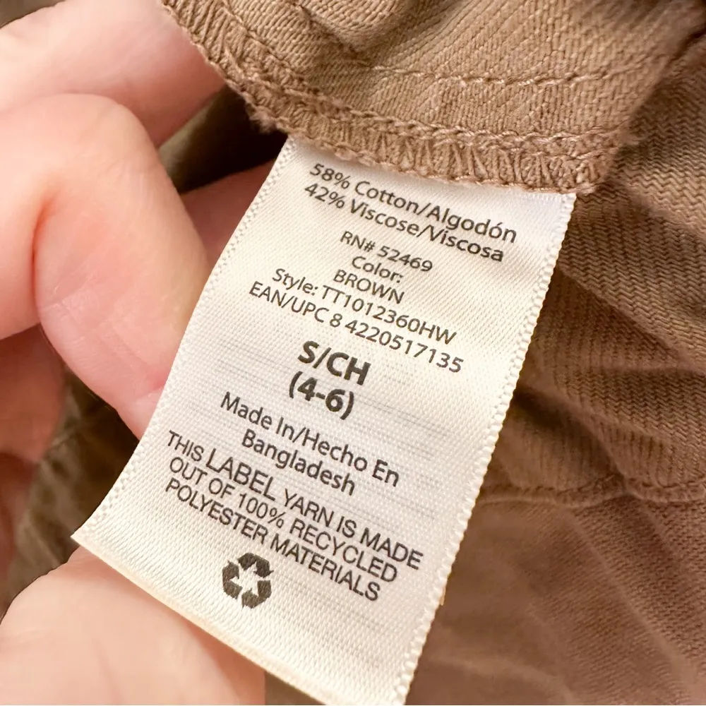 Time And Tru NWT  Snap Front Tie Belt Utility Jacket Tan sz Small - Image 8